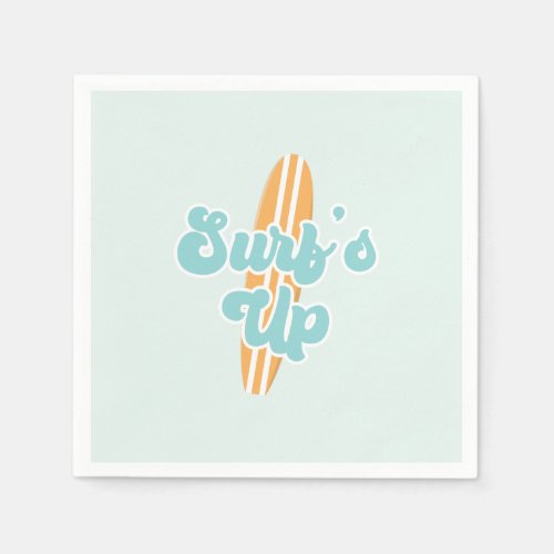 Surfs Up Beach Birthday Napkins