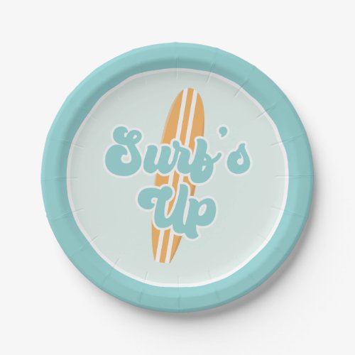 Surfs Up Beach Birthday Paper Plates