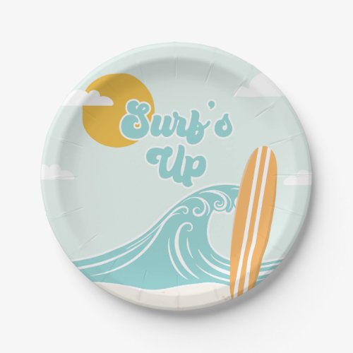 Surfs Up Beach Birthday Paper Plates