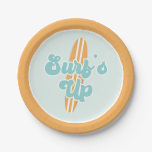 Surfs Up Beach Birthday Paper Plates