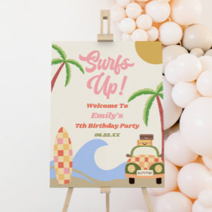 Surfs Up! Beach Birthday Party Welcome Sign