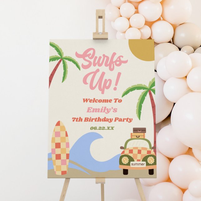 Surfs Up! Beach Birthday Party Welcome Sign (Creator Uploaded)