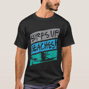 Surfs Up Beaches Light Color Print T-Shirt