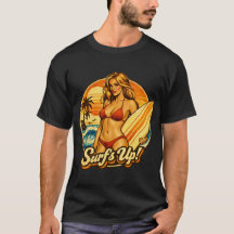 Surf's Up Bikini Pin-Up | Retro Surf Shop Graphic