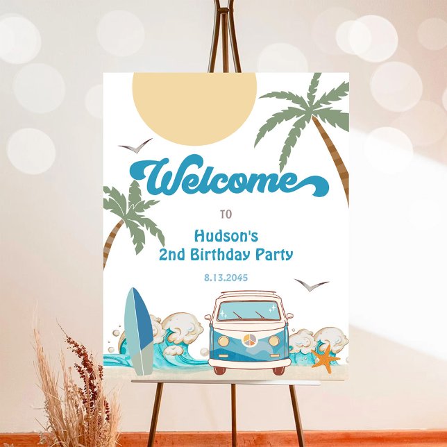 Surf's Up Birthday Baby Shower Decor Welcome Sign (Creator Uploaded)