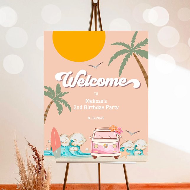 Surf's Up Birthday Baby Shower Decor Welcome Sign (Creator Uploaded)