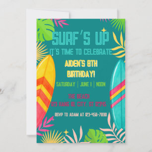 Surf's Up birthday Invitation