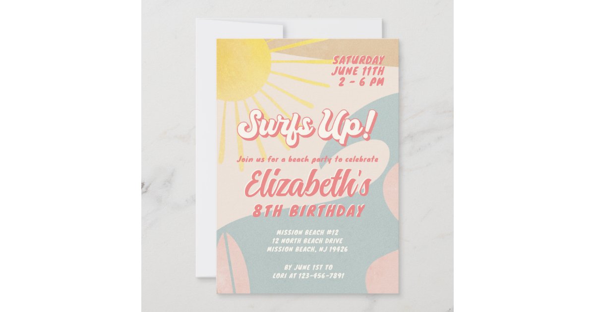 INSTANT DOWNLOAD EDITABLE Surf's up Birthday 2 