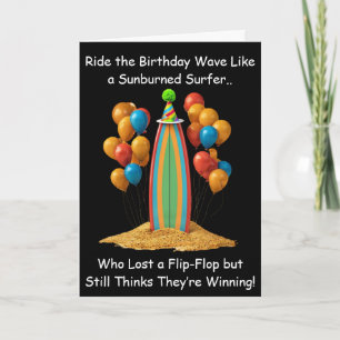 Surf's Up Birthday Laughs and Beach Fun Card