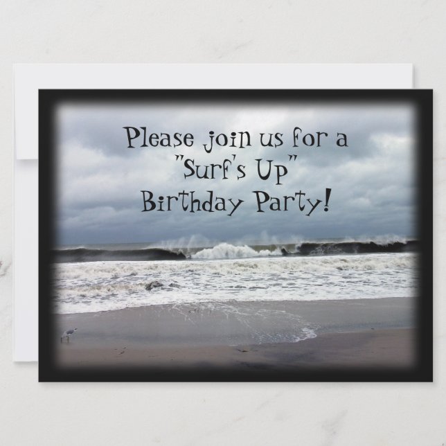"Surf's Up" Birthday Party Invitation (Front)