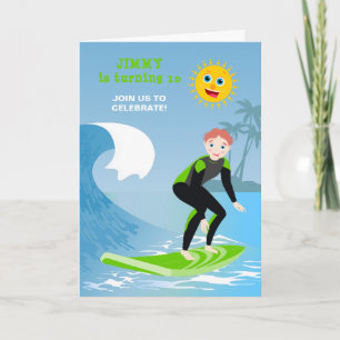 Surf's up boy Birthday Party Invitation