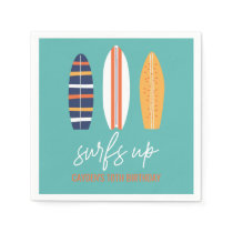 Surfs Up BOY Surfboard beach Birthday Party Napkins