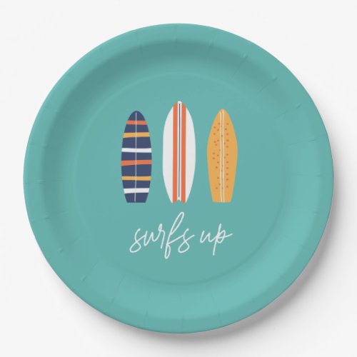 Surfs Up BOY Surfboard beach Birthday Party Paper Plates