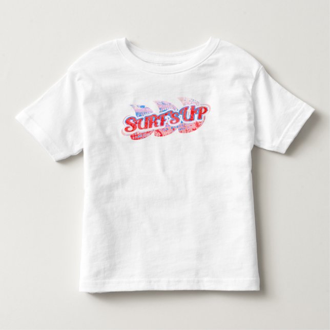 Surf's Up boy's red & blue surfing t-shirt (Front)
