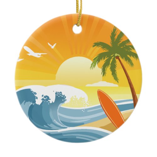 Surf's Up! Ceramic Ornament