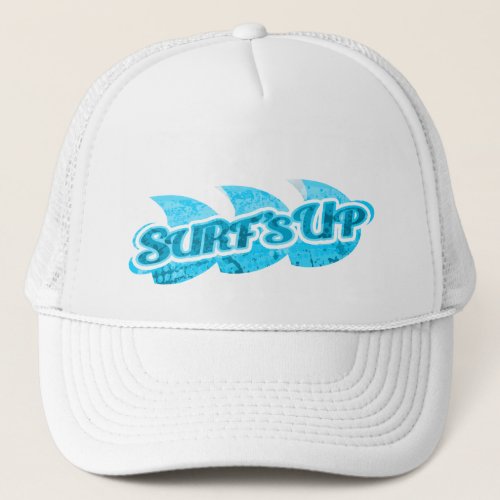 Surfs Up deep blue sea  white Trucker Hat