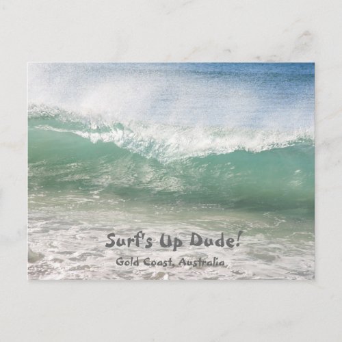 Surfs up Dude Postcard