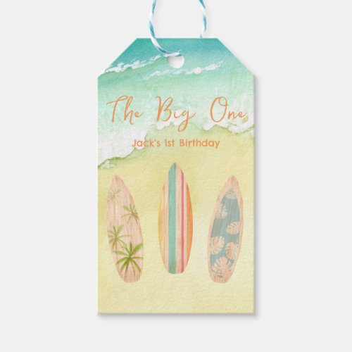Surfs Up Favor Tags The Big One Surfer Birthday