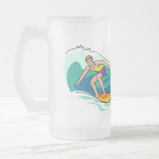 Surf's Up - Frosted Glass Beer Mug
