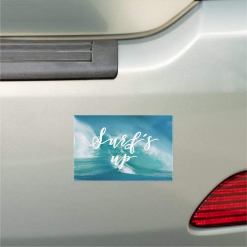 Surfs Up  Fun Typography  Quote  Car Magnet