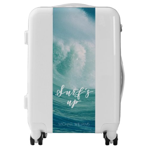 Surfs Up  Fun Typography  Quote Luggage
