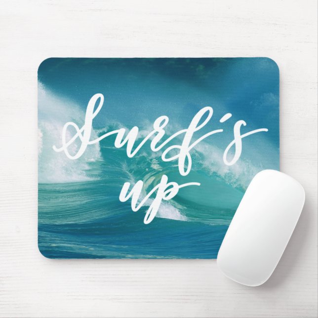 Surf's Up | Fun Typography & Quote Mouse Pad (With Mouse)