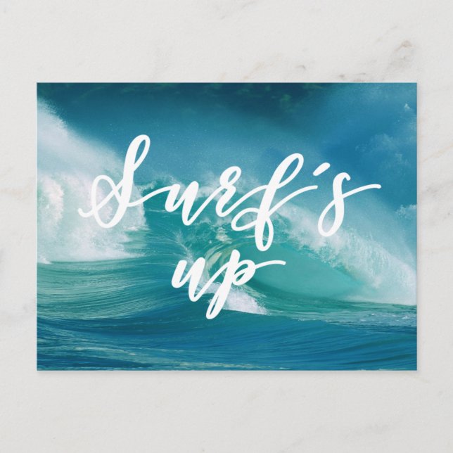 Surf's Up | Fun Typography & Quote Postcard (Front)