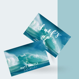 Surf's Up Fun Typography & Quote Surf Instructor Business Card