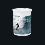 Surf's Up in Hawaii! Beverage Pitcher<br><div class="desc">Original photography of a surfer catching a wave in Hawaii!</div>