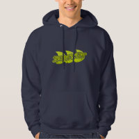 Surf's Up lime seaweed green and navy hoodie