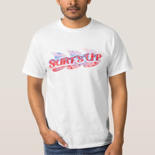 Surfs Up mens red  blue surfing t_shirt