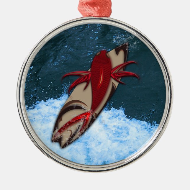 Surf's Up Metal Ornament (Front)