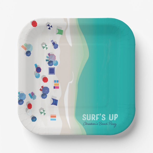 Surf's Up  Paper Plates (Front)