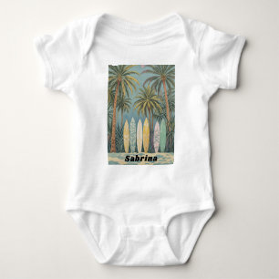 Surf's Up, Pastel Style Personalized Baby Bodysuit