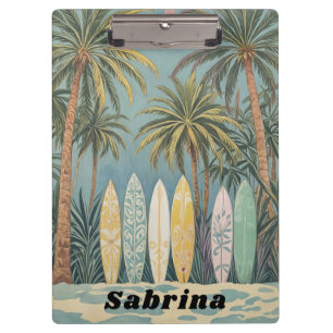 Surf's Up, Pastel Style Personalized Clipboard