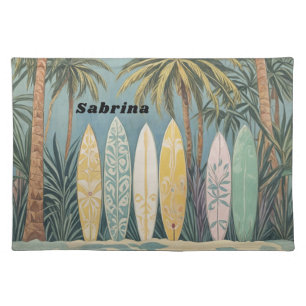 Surf's Up, Pastel Style Personalized Cloth Placemat