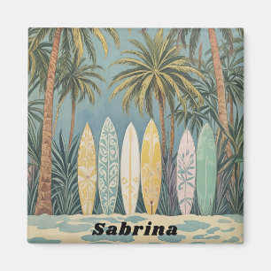 Surf's Up, Pastel Style Personalized Magnet