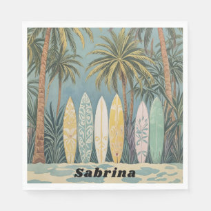 Surf's Up, Pastel Style Personalized Napkins