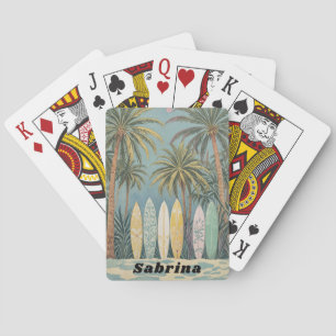 Surf's Up, Pastel Style Personalized Poker Cards
