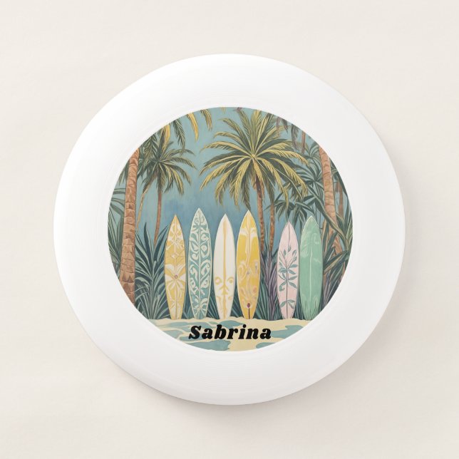 Surf's Up, Pastel Style Personalized Wham-O Frisbee (Front)