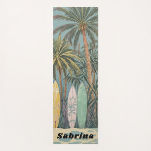Surf's Up, Pastel Style Personalized Yoga Mat