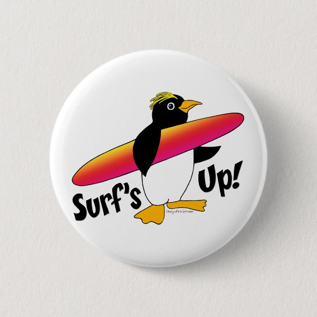 Surf's Up! Pinback Button (Front)