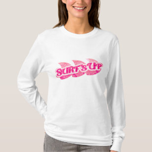 Surf's Up pink girls waves hoodie or tee