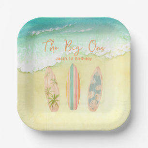 Surfs Up Plates The Big One Surfer Birthday