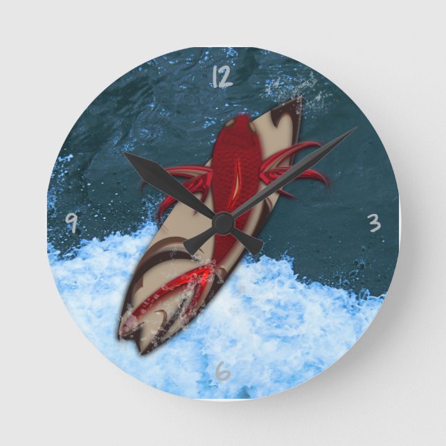 Surf's Up Round Clock (Front)
