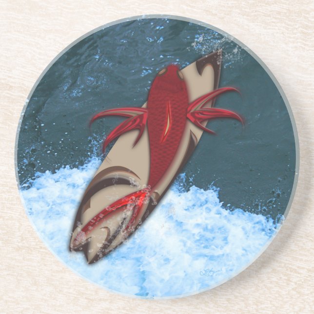 Surf's Up Sandstone Coaster (Front)