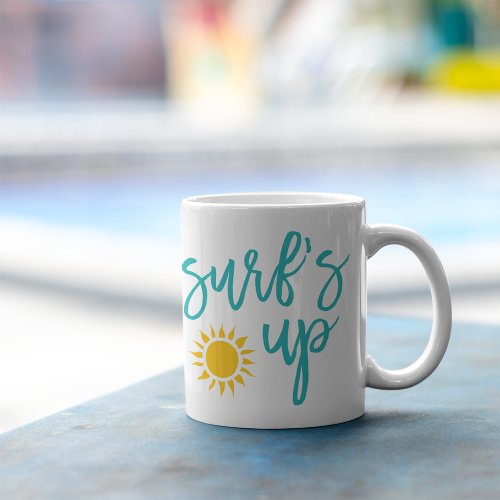 Surfs Up Summer Typography Coffee Mug