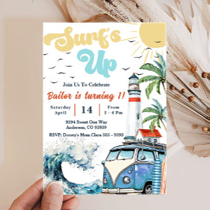 Surfs Up Sun Shine Beach Birthday Invitation