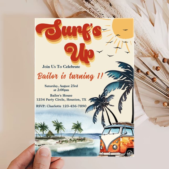 Surfs Up Sun Shine Beach Birthday Invitation (Creator Uploaded)