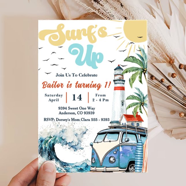 Surfs Up Sun Shine Beach Birthday Invitation (Creator Uploaded)